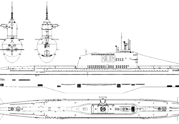 Подводная лодка СССР Project 629 B39 [Golf I-class SSB Submarine] - чертежи, габариты, рисунки